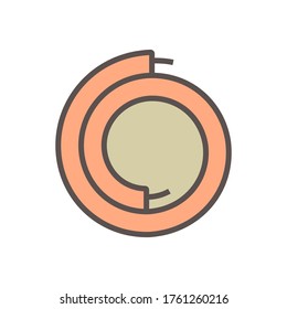 Kupfer-Rohr und Isolierung für Klimagerät System Icon Design.