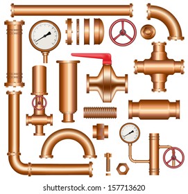 Copper pipeline elements