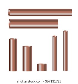 Copper pipes and hollow tons