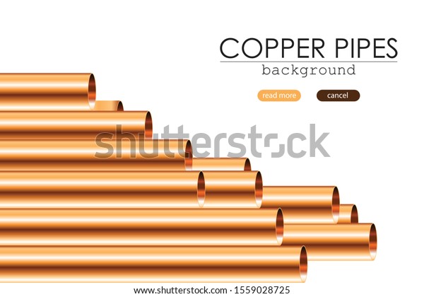 Copper Pipes Vector Illustration Isolated Different Stock Vector Royalty Free 1559028725