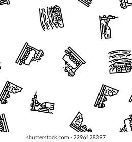 copper production industry metal vector seamless pattern thin line illustration
