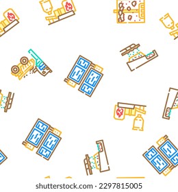 copper production industry metal vector seamless pattern thin line illustration