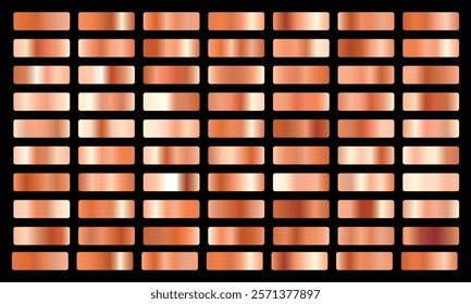 Copper or rose gold premium gradient swatches palette set  gradient design