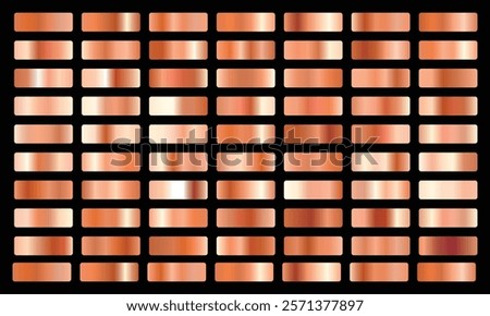 Copper or rose gold premium gradient swatches palette set  gradient design