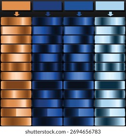 Cobre Royal Blue e Silver Luxury Gradient Swatch Bundle.