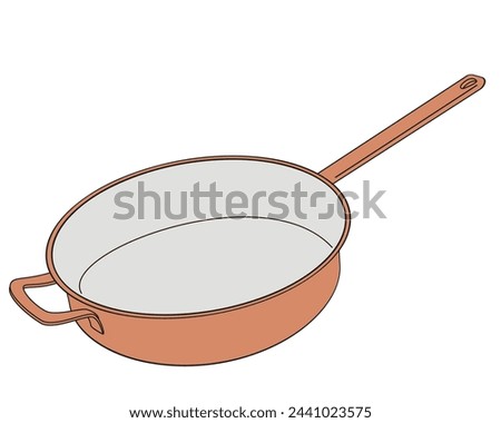 copper saute pan frying pan with long handle