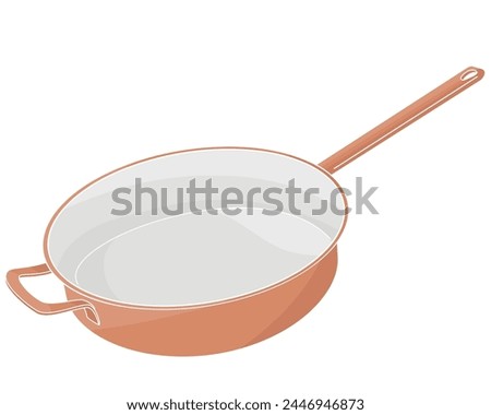 copper saute pan frying pan with long handle