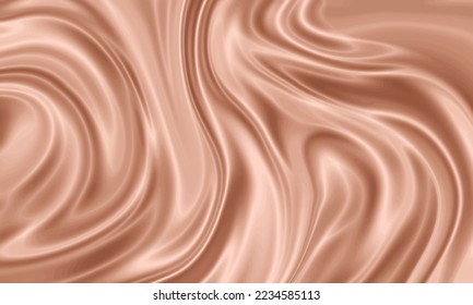 Diseño de fondo de textura de seda de cobre con ondas suaves.