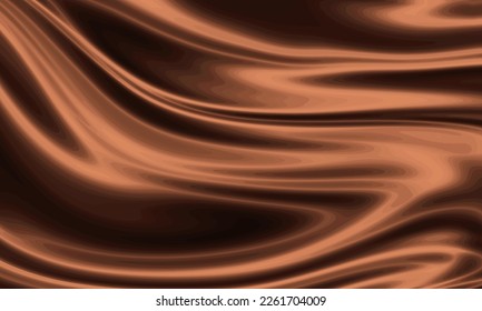 Copper silk texture background design with smooth waves.