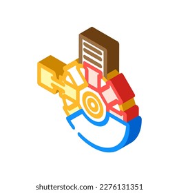 copper smelter cast anodes isometric icon vector. copper smelter cast anodes sign. isolated symbol illustration
