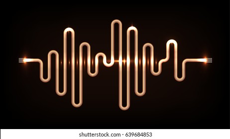 copper sound wave abstract vector background