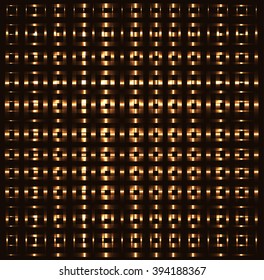 Copper squares, crossing abstract pipes, metal pieces, black background