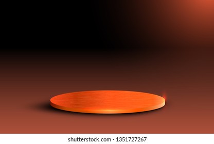 copper stand on the dark room