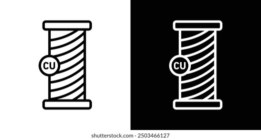 Copper thin line vector icon set.
