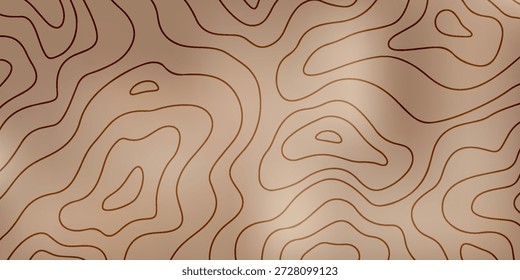 Fundo De Contorno Topográfico De Tom De Cobre Com Linhas De Mapa Abstrato Para Design, Texturas E Planos De Fundo De Marca