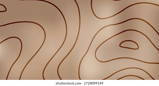 Copper Tone Topographic Contour Background With Abstract Map Lines For Design, Textures, And Branding Backdrop.vector illustration eps10