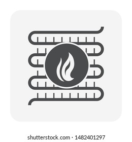 Copper Tube Is The Components Of Air Condenser Unit In Air Conditioning HVAC Systems Used As A Path For The Refrigerant, Heat  Released Transferred To Surrounding Environment, Vector Illustration Icon