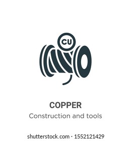 Copper vector icon on white background. Flat vector copper icon symbol sign from modern construction and tools collection for mobile concept and web apps design.