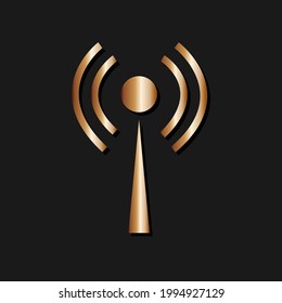 copper wifi in the dark background.