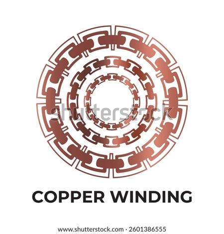 Copper Winding Icon Isolated on White background.