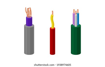 Cable de cobre como cable eléctrico para el conjunto de vectores de transmisión de potencia o generación de energía