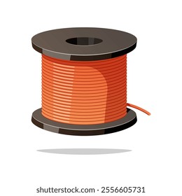 Copper wire roll vector isolated on white background.