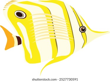 Copperband butterfly fish funny fish vector