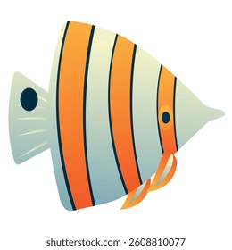 Copperband butterflyfish. Chelmon rostratus. Vector illustration on white background.