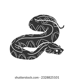 Copperhead Snake Icon Silhouette Illustration. Desert Animals Vector Graphic Pictogram Symbol Clip Art. Doodle Sketch Black Sign.