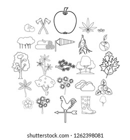 Copse icons set. Outline set of 25 copse vector icons for web isolated on white background