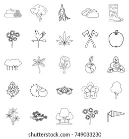 Copse icons set. Outline set of 25 copse vector icons for web isolated on white background