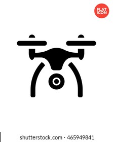 Copter with camera Icon Flat Style Isolated Vector Illustration