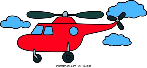 Copter. Children's drawings. 