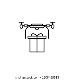 copter, drone, gift, box icon. Element of quadrocopter icon. Thin line icon for website design and development, app development. Premium icon