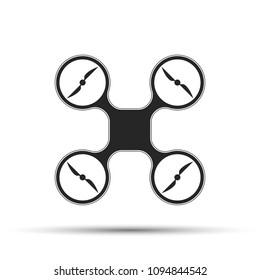 Copter drone icon on a white