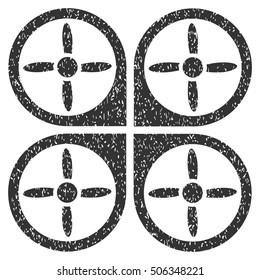 Copter grainy textured icon for overlay watermark stamps. Flat symbol with dirty texture. Dotted vector gray ink rubber seal stamp with grunge design on a white background.