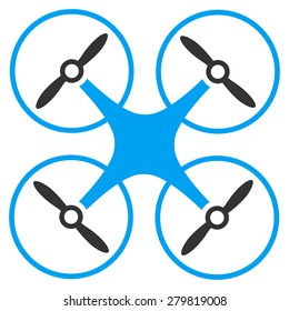Copter icon from Business Bicolor Set. This isolated flat symbol uses modern corporation light blue and gray colors.