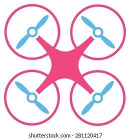Copter icon from Business Bicolor Set. This isolated flat symbol uses light blue and pink colors.