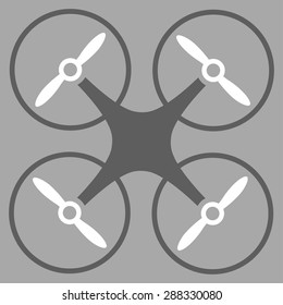 Copter icon from Business Bicolor Set. Vector style: flat bicolor symbols, dark gray and white colors, rounded angles, gray background.
