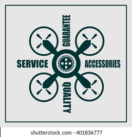 Copter icon. Flat symbol. Vector illustration