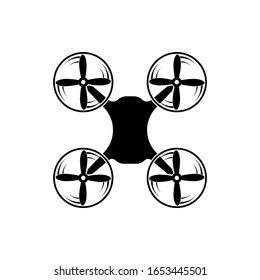 copter icon. Flat vector illustration quadcopter on white background