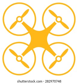 Copter icon. Style: flat symbol, yellow color, rounded angles, white background.