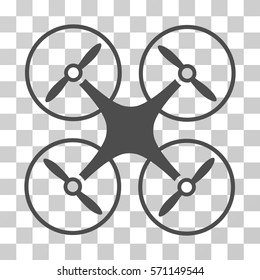 Copter icon. Vector illustration style is flat iconic symbol, gray color, transparent background. Designed for web and software interfaces.