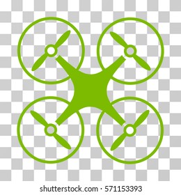 Copter icon. Vector illustration style is flat iconic symbol, eco green color, transparent background. Designed for web and software interfaces.