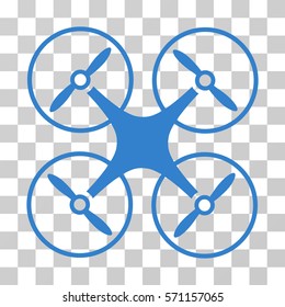 Copter icon. Vector illustration style is flat iconic symbol, cobalt color, transparent background. Designed for web and software interfaces.