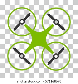 Copter icon. Vector illustration style is flat iconic bicolor symbol, eco green and gray colors, transparent background. Designed for web and software interfaces.