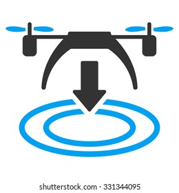 Copter Landing vector icon. Style is flat symbol, rounded angles, white background.