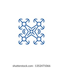 Copter line icon concept. Copter flat  vector symbol, sign, outline illustration.