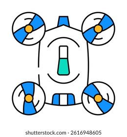 copter robot line icon vector. copter robot sign. isolated symbol illustration
