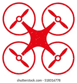 Copter rubber seal stamp watermark. Icon vector symbol with grunge design and dirty texture. Scratched red ink sign on a white background.